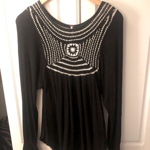 Free People Knit Long sleeve flowy top